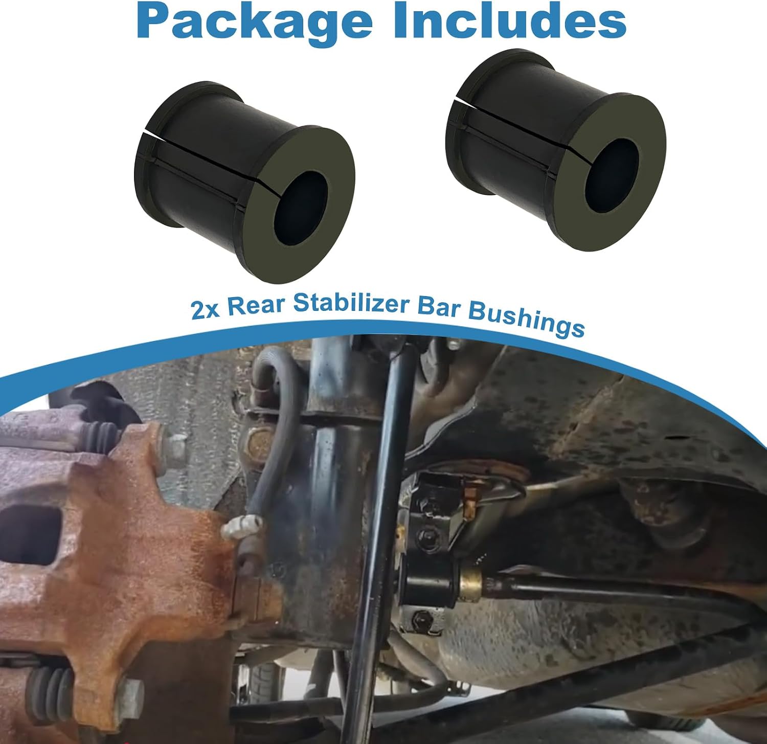 2 Pcs Rear Stabilizer Bar Bushings Rear Sway Bar Bushings Compatible with Toyota Highlander Camry Venza Lexus RX300 RX330 RX350 RX400h Replace# 48818-48021 48818-48020