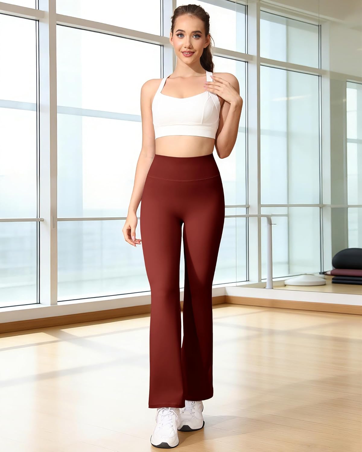 Yoga Pants with Pockets Workout Pants for Women Tummy Control Flare Leggings with Pockets for Women