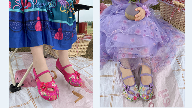 Chaussures Mirabel Encanto – Brodées Mary-Jane – Satin, Semelle Antidérapante – Halloween, Carnaval