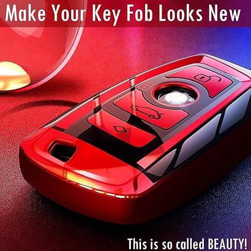 Miniatura 5 de Intermerge Funda para llavero BMW, funda para llaves para 1, 3, 4, 5, 6, 7, serie X1, X3, X4, M5, M6, GT3, GT5, llave de control remoto, protección