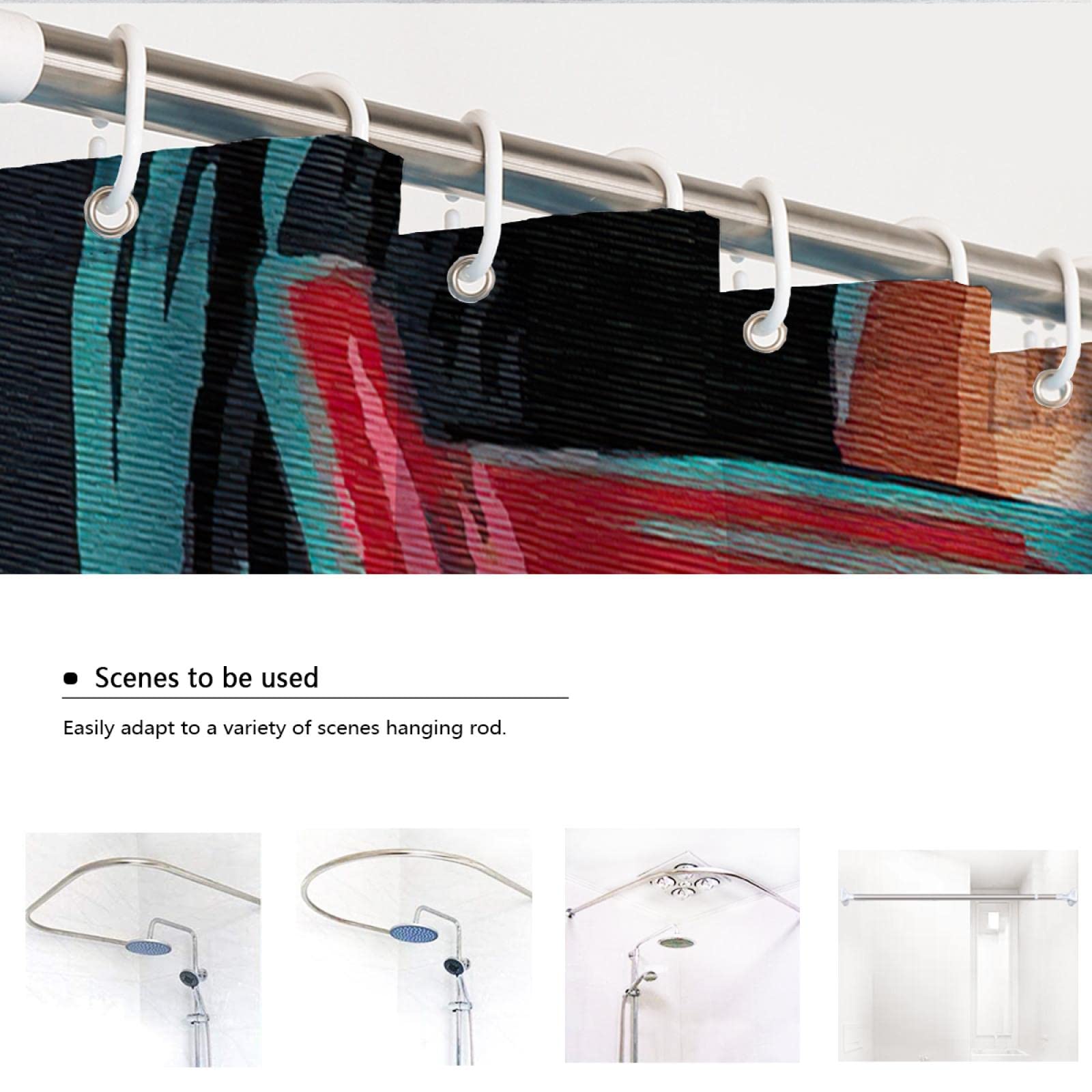 Pop-Art Duschvorhang Set 66x72 Zoll – Wasserabweisendes Polyester, Inkl. 12 Haken, Buntes Design