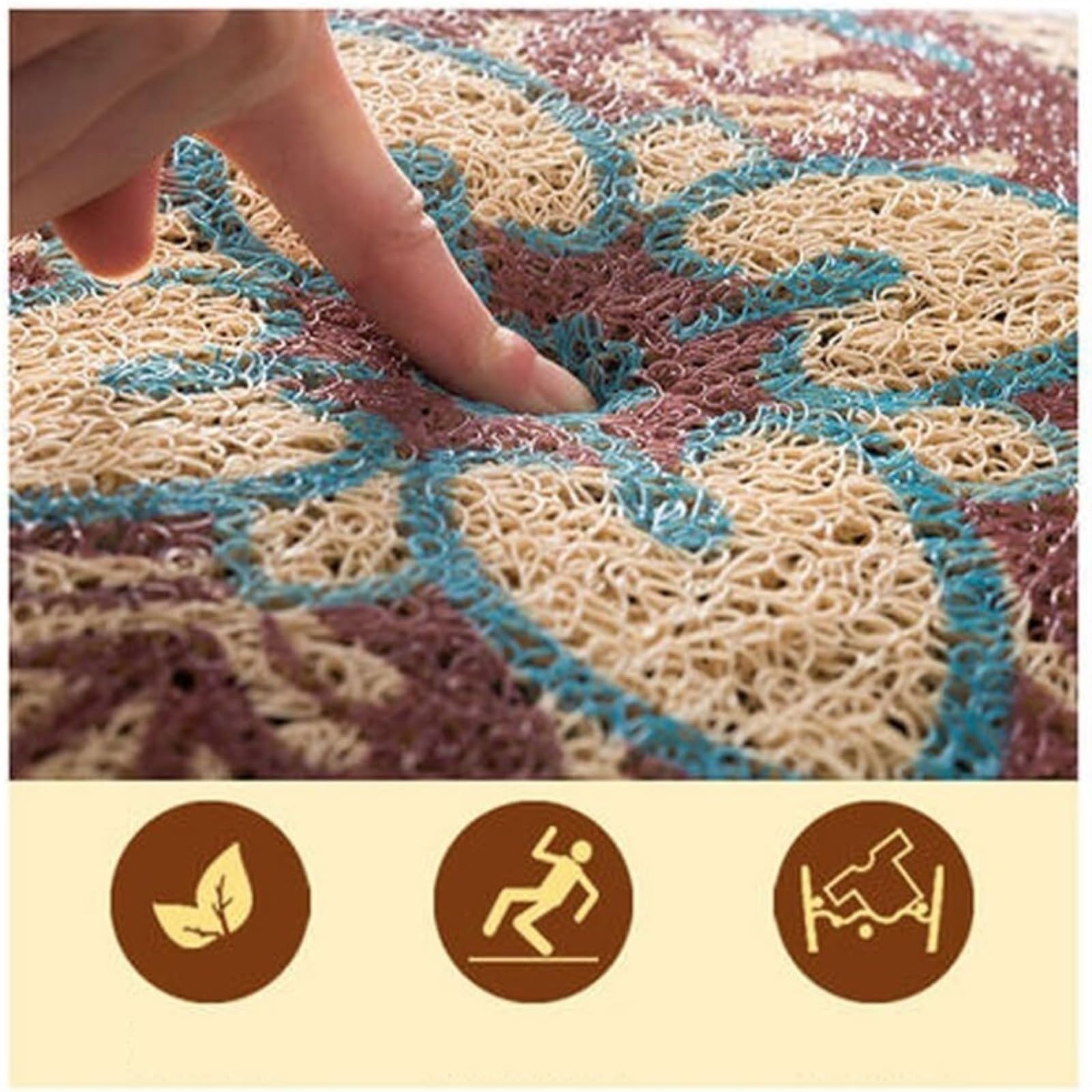 Felpudo Atrapapolvo para Puerta de Entrada Alfombras De Baño Antideslizantes, Suaves Y Lavables para Bañera, Ducha Resistente(B,45x75cm(18x30))