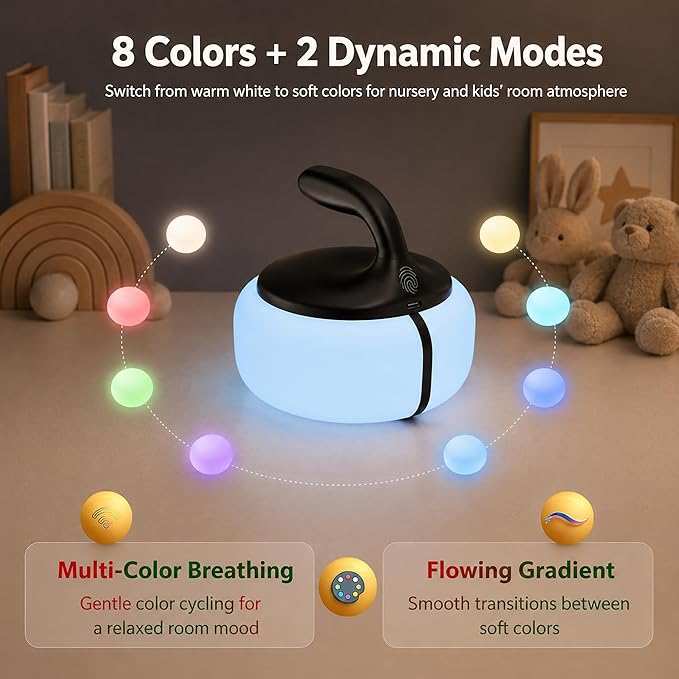 Lámpara nocturna recargable para bebé, luz ambiental miniatura 6