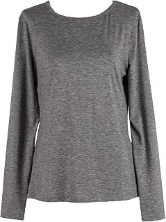 Silunma2021 Women Crew Neck Loose Casual Long Sleeves Lace Back Design Daily Top Vintage Solid Color Soft Long Sleeve