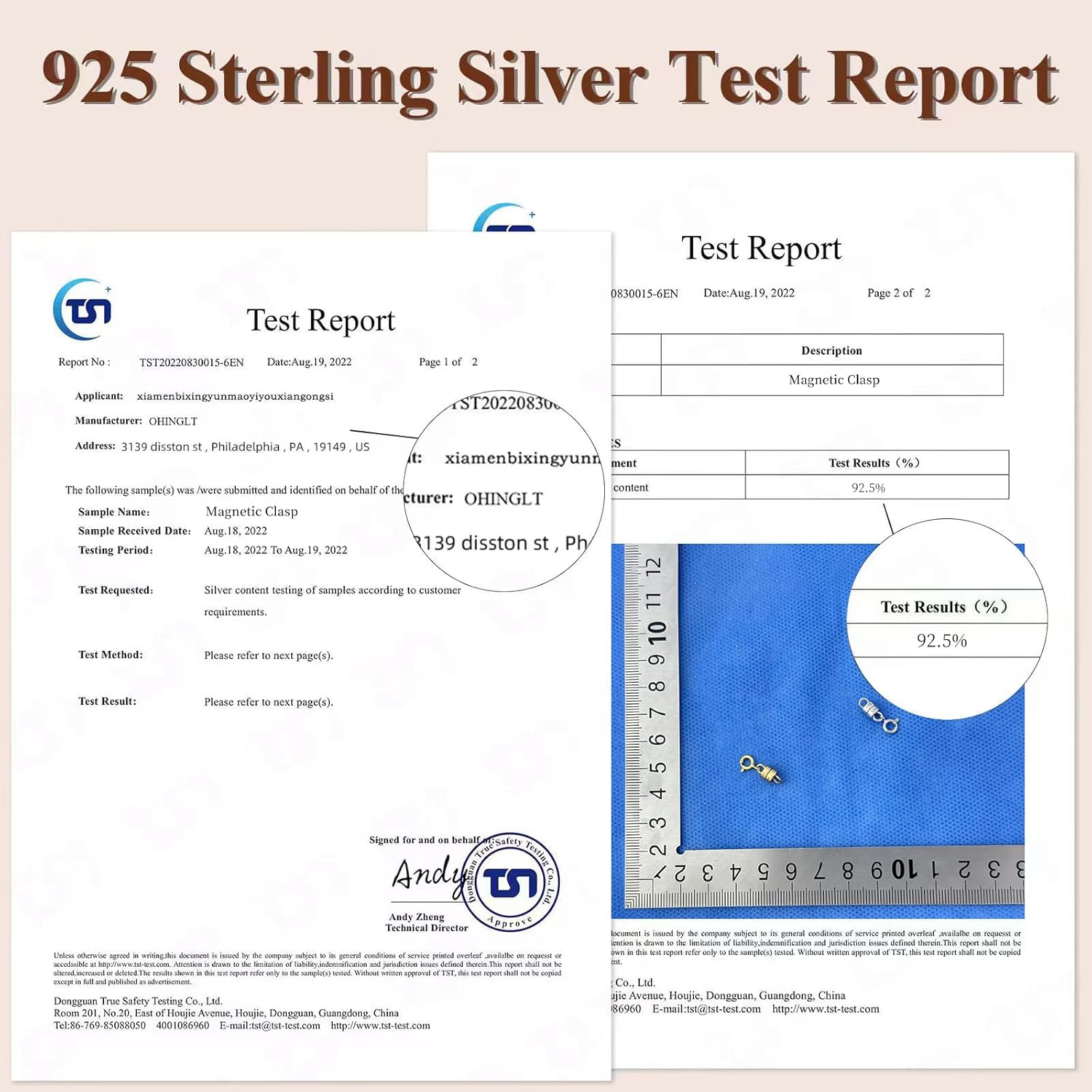 OHINGLT 925 Sterling Silver Magnetic Necklace Clasps and Closures,Gold and Silver Magnetic Clasp Converter for Jewelry Making Supplies,Chain Extender Connector for Small Necklace Bracelet