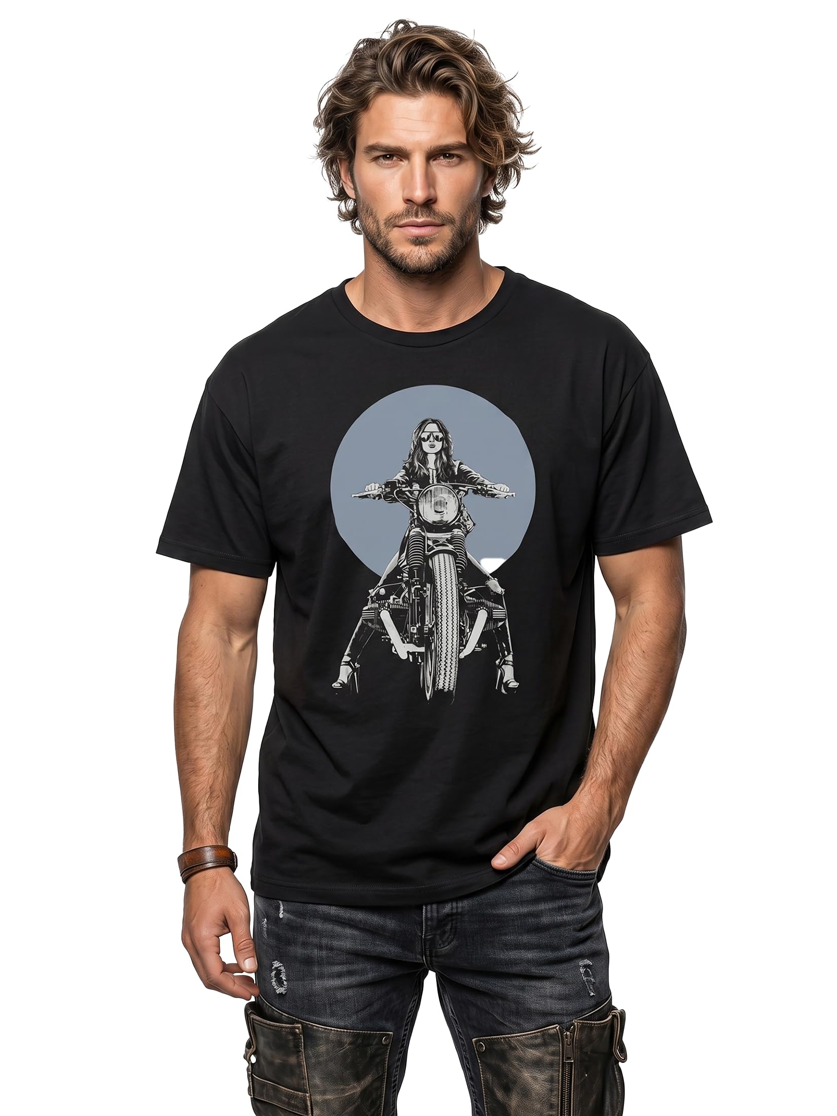 MAKAYA Abbigliamento Moto - R100 Biker Oldtimer - Magliette Motociclista Uomo