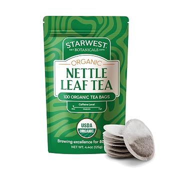 Starwest Botanicals Organic Nettle Leaf Tea, Non GMO - Bulk Pack, 100 Bags