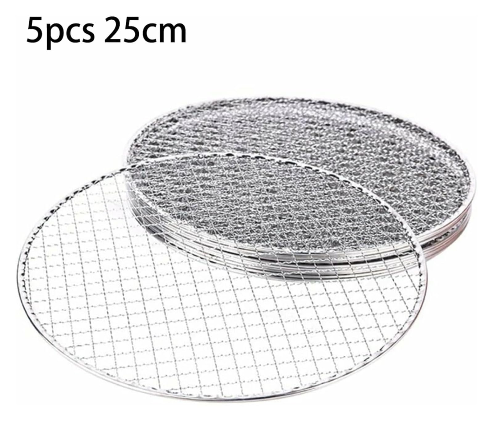 5 szt. okrągły jednorazowy kosz do grillowania – wielofunkcyjna taca do grillowania do restauracji, cateringu i gotowania na świeżym powietrzu (25 cm) - idealna dla entuzjastów grillowania i