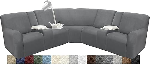Miniatura 10 de Fundas de sofá reclinable impermeable para sección seccionales Fundas lavables para sofá en forma de L para sofás reclinables Fundas elásticas para