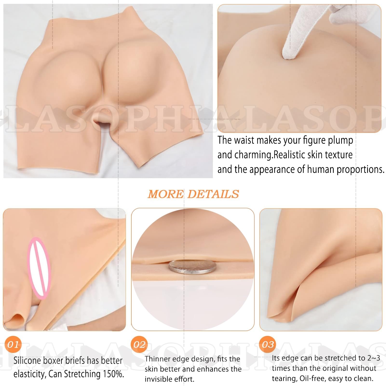 Braguitas Femeninas De Silicona para Glúteos Falsos Levantador De Caderas Ropa Interior Realzadora De Glúteos Pantalones Cortos Sin Costuras para Travestis