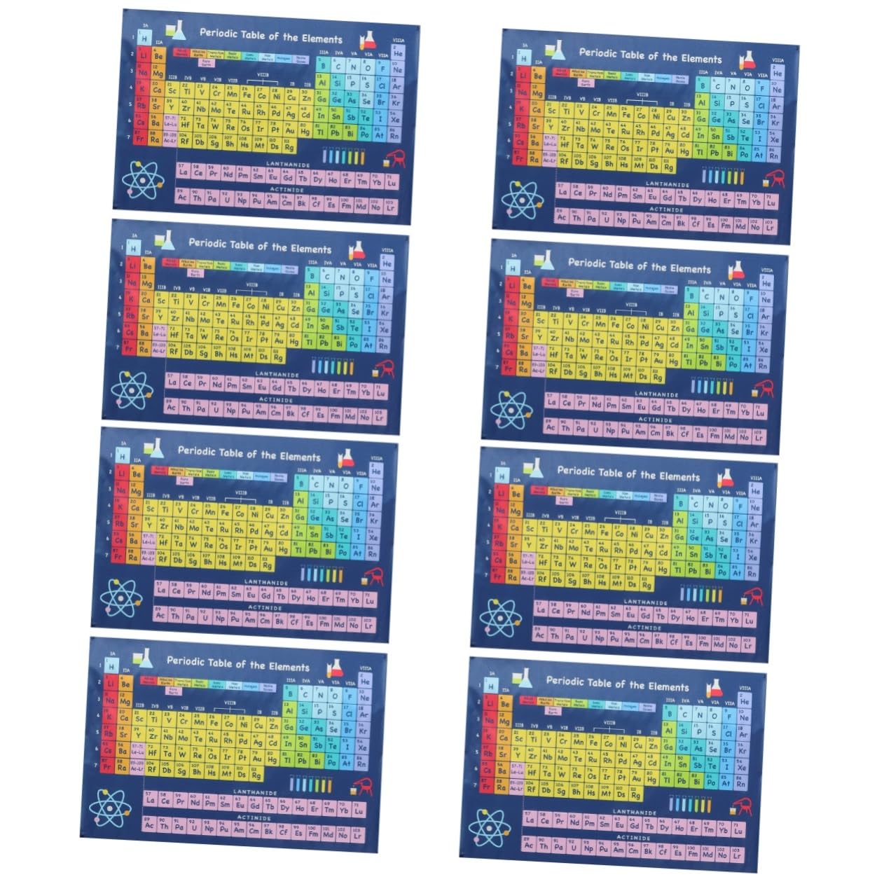 Amosfun 8stücke Periodensystem Der Elemente Poster Für Kinderzimmer Praktisches Bildungsplakat Für Schule Und Zuhause Informativ Und Dekorativ Für Lernumgebungen