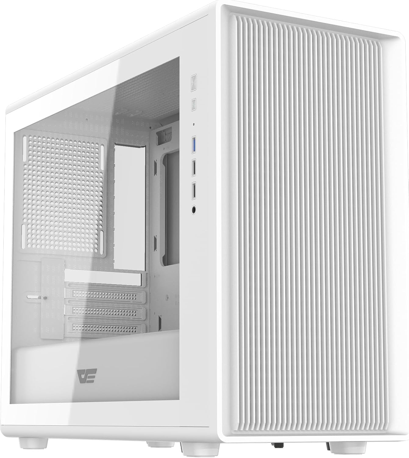 darkFlash DB460M Micro-ATX PC Gaming Case, Full-Mesh Front Panel for High Airflow, Tool-Free Clamshell Side Panel, Supports RTX 5090 up to 420mm, 360mm Top Radiator Support, White