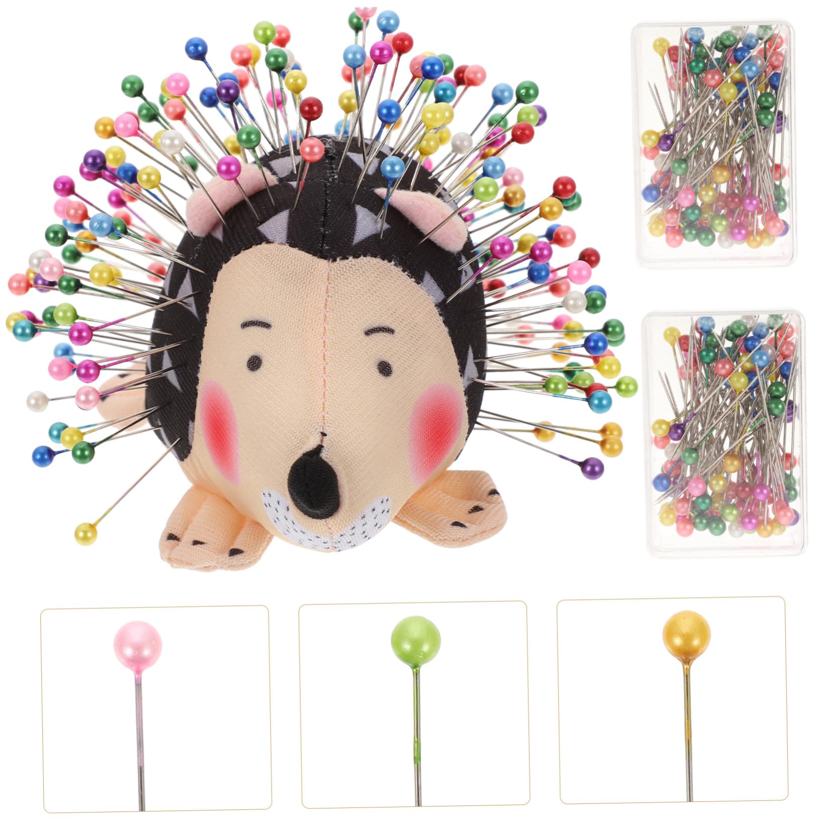 STOBOK 3juegos Alfiletero De Forma De Erizo Kit De Costura Con Alfileres Accesorios De Costura Para Manualidades y Bricolaje Para Acolchado