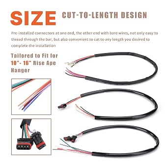Touring Softail 10-16 Rise Handlebar Wire Extension CAN-Bus TBW Wire Set