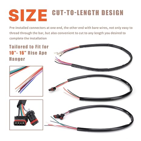 Touring Softail 10-16 Rise Handlebar Wire Extension CAN-Bus TBW Wire Set