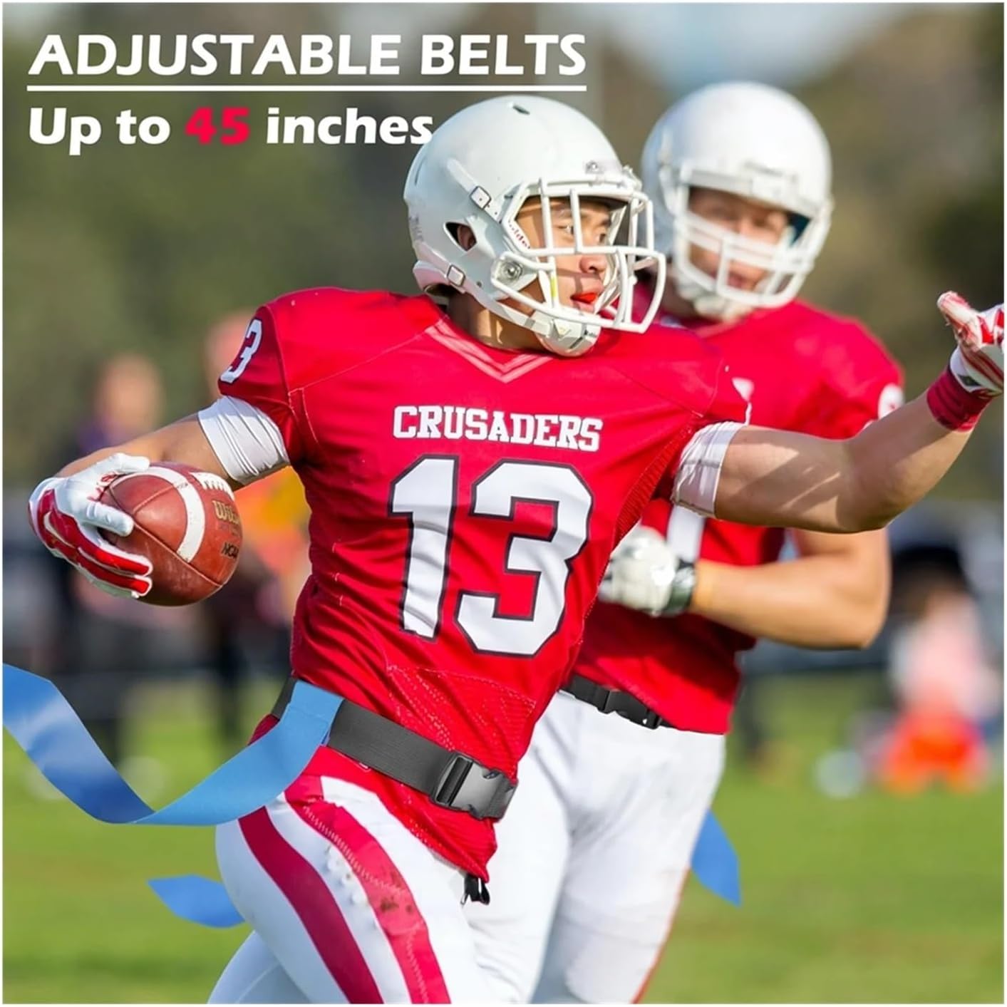 Lawsen Flag Football Belts Flag Football Belts 5pc Waist Strap for Rugby Tag, Adjustable Gear for Youths, Adults