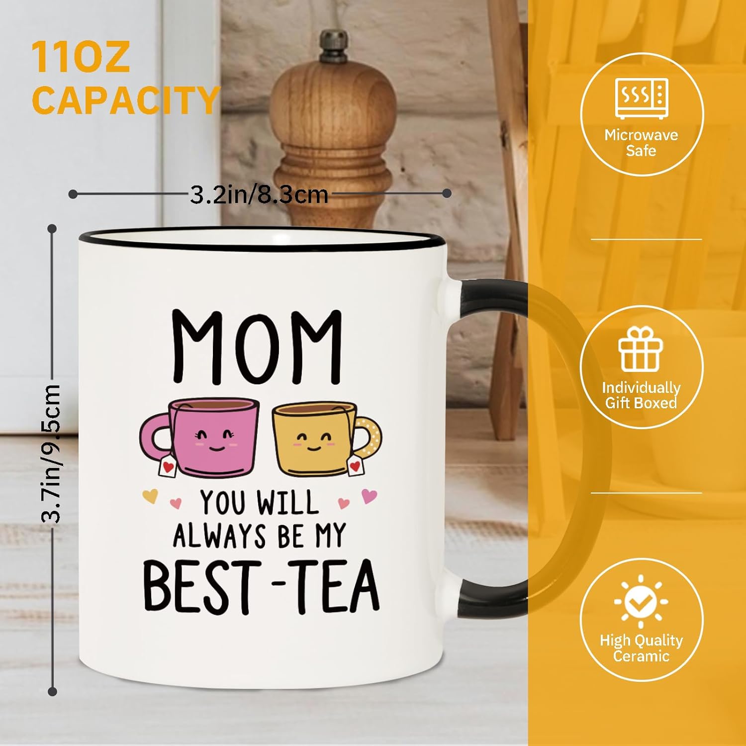 Aurahouse Valentines Day Gifts for Mom, Best-Tea Mom Mug, Mom Birthday Gifts from Daughter Son, Mother Gifts, Christmas Mothers day Birthday Gifts for Moms, 11oz - Image 6