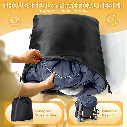 Miniatura 55 de Bolsa de dormir universal, impermeable, para bebé, para cochecito, clima frío Gris