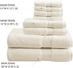 Madison Park Signature 800GSM 100% Cotton Luxury Bathroom Towels,Long Oversized Linen Cotton Bath Towel Set, 8-Piece Include 2 Bath Towels, 2 Hand Towels & 4 Wash Towels, Cream