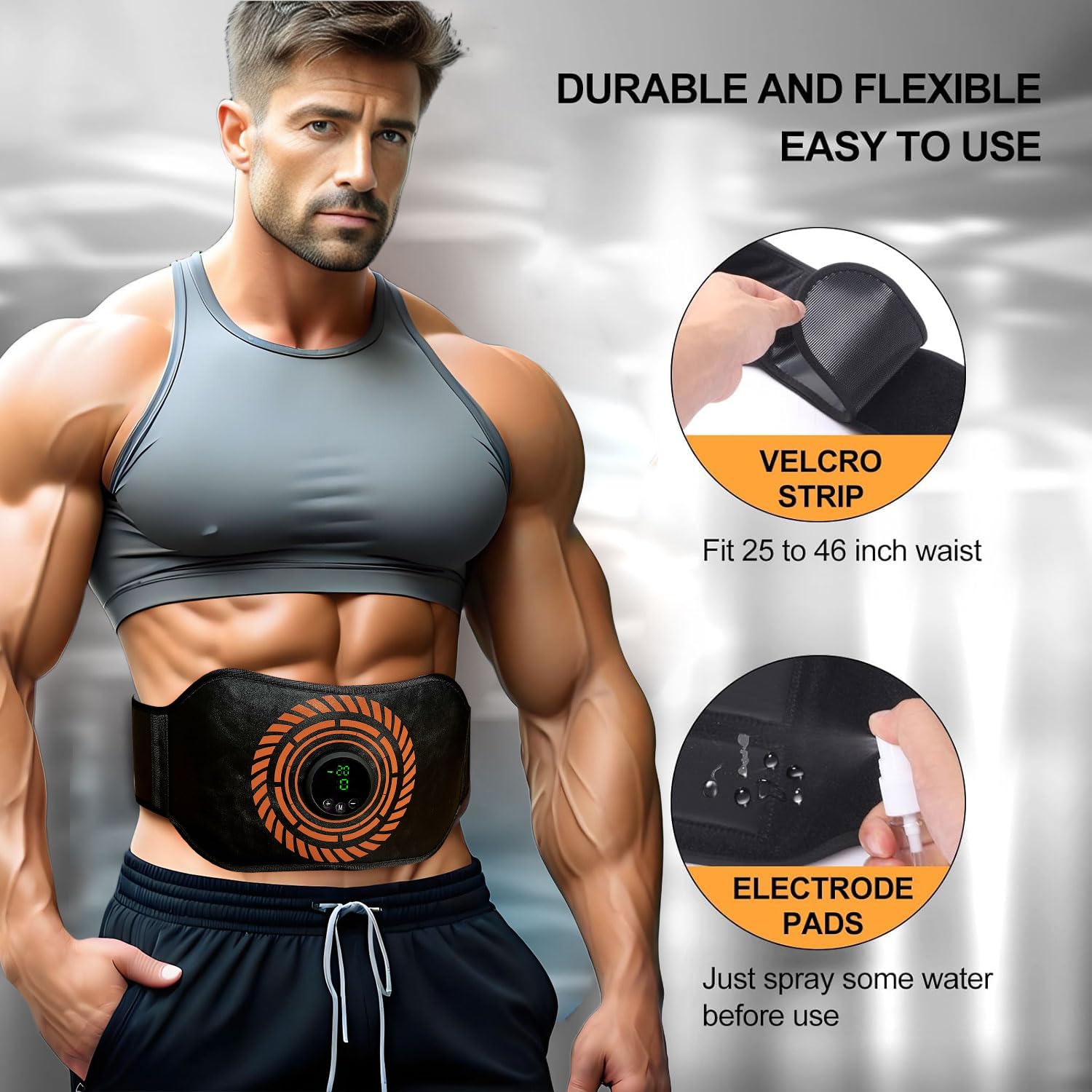 Elettrostimolatore per Addominali, Elettrostimolatore Muscolare, EMS Stimolatore Muscolare,USB Ricaricabile ABS Trainer/Toner per Addome/Braccio/Gambe/Waist/Glutei Home Gym-Uomo/Donna