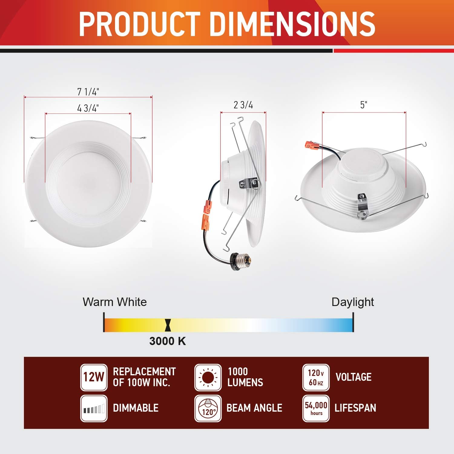 Bеѕt Cуbеr Dеаlѕ 🔥 OSTWIN (12 pack) LED Recessed Lighting 5/6 Inch, Baffle Trim, Dimmable LED Ceiling Lights, 12W (100W Replacement) 1000 Lm, 3000K (Warm White) Wet Rated, Round LED Downlight, Retrofit Installation, ETL Lіmіtеd Dіѕсоunt OSTWIN (12 pack) LED Recessed Lighting 5/6 Inch, Baffle Trim, Dimmable LED Ceiling Lights, 12W (100W Replacement) 1000 Lm, 3000K (Warm White) Wet Rated, Round LED Downlight, Retrofit Installation, ETL
