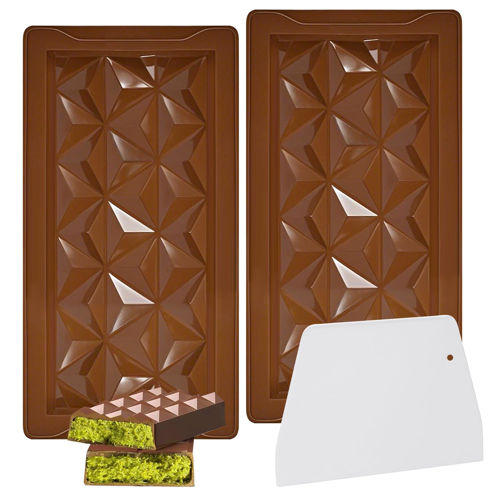 Chocolate Moulds 2 Pcs with a Spatula, Reusable