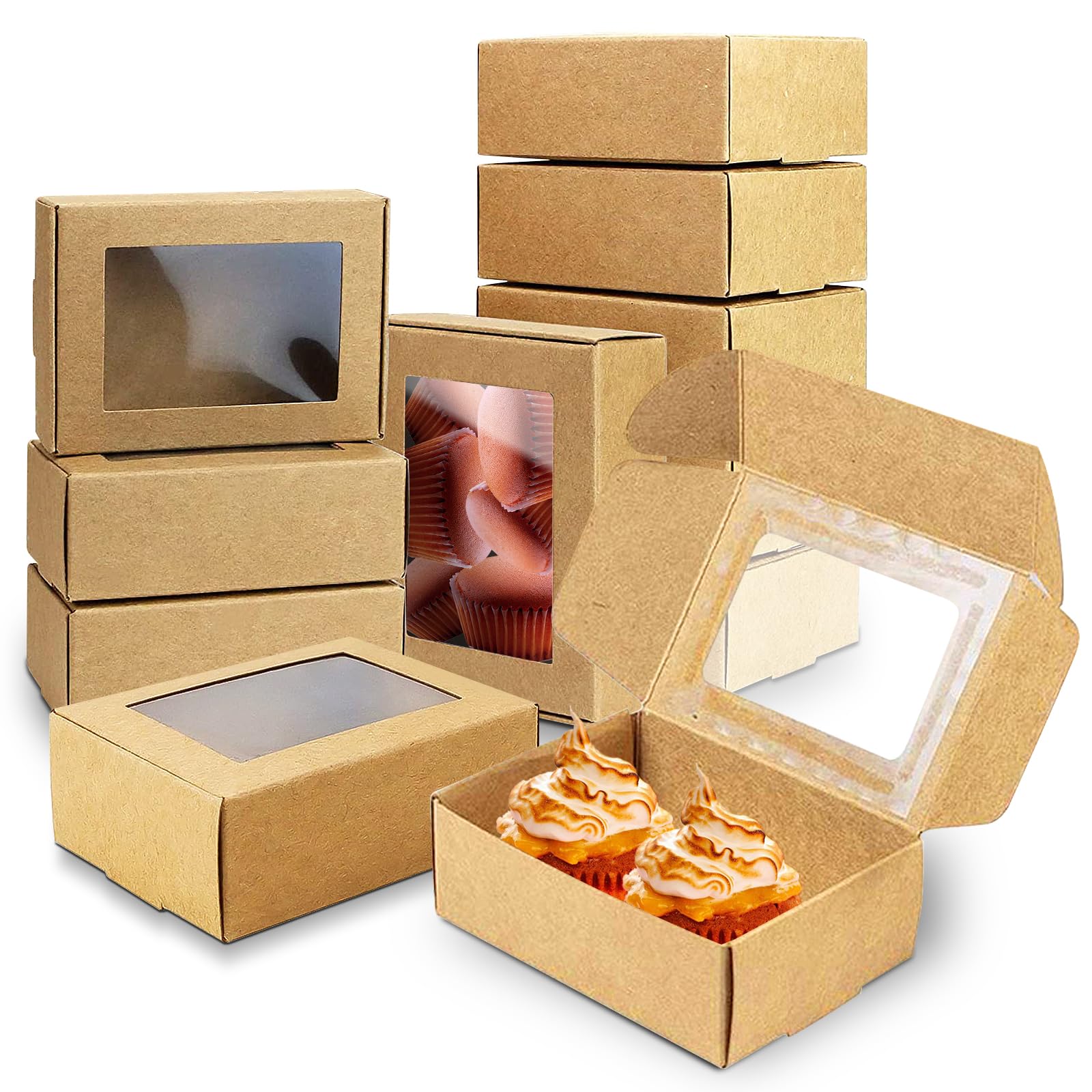 Scatoline Regalo Kraft Con Finestra - 40 Pezzi 9,7x7x3 Cm - Per Bomboniere, DIY, Matrimoni E Compleanni - Foto 9