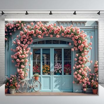 Mothers Day Backdrop 10x8ft Spring Flower Shop Backdrops for Photoshoot for Tea Party Family Reunion Backdrop Wedding Portrait Birthday Decorations Photo Studio Props
