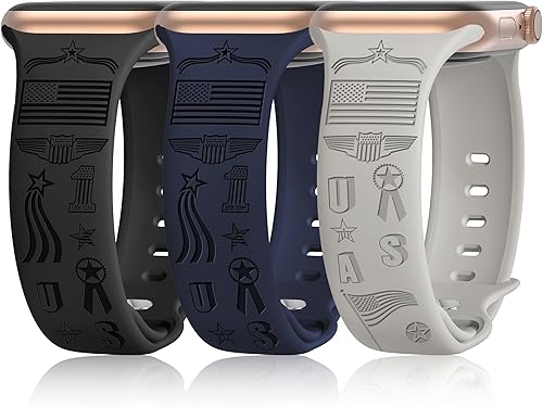 Paquete de 3 correas deportivas de silicona suave y coloridas de diseñador para iWatch Series 87654321 UltraSE, paquete de 3 unidades con dibujos