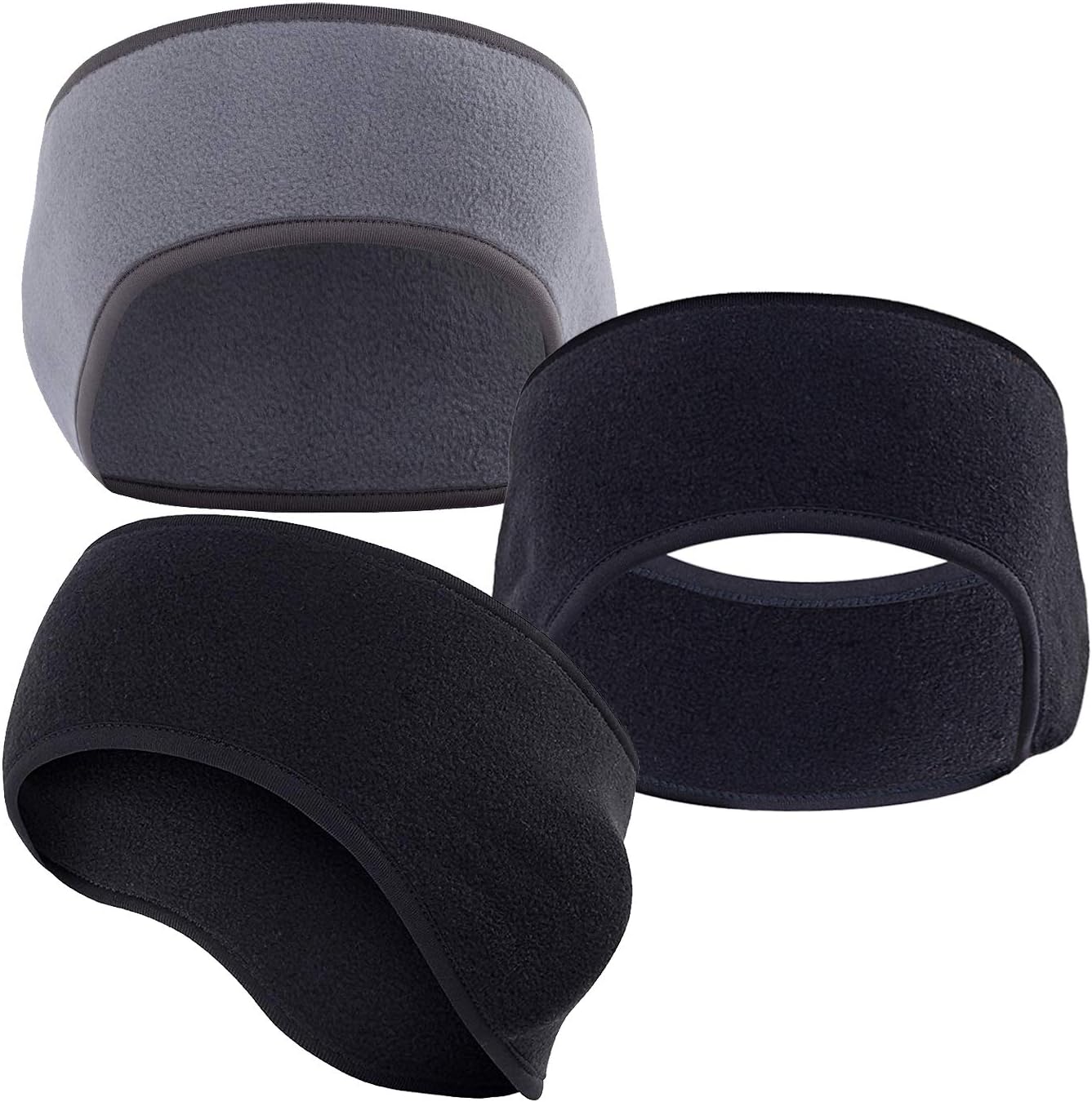 3pcs Unisex Fleece Headband,Ear Warmer,Windproof Cold-Proof and High Stretchy for Workout Running Cycling