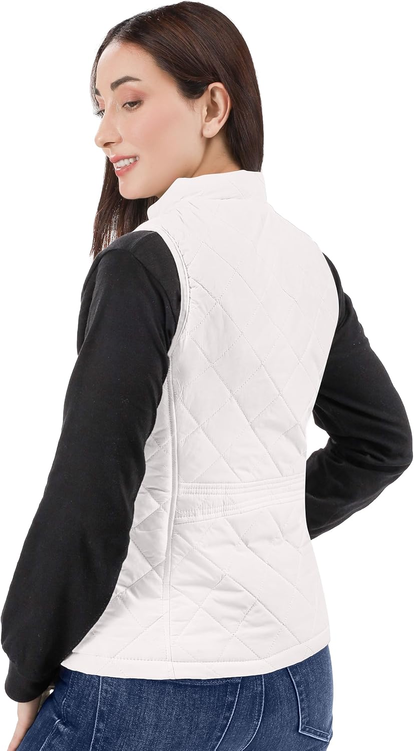 NY Threads Puffer Vest Women Slim Fit Lightweight Stand Collar Quilted Zip Puffer Vest - Image 2