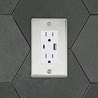 Vista 3 de Maxxima Paquete de 10 platos decorativos de pared de 1 banda, acero inoxidable, tamaño estándar (paquete de 10)