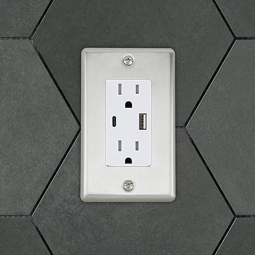 Vista 3 de Maxxima Paquete de 10 platos decorativos de pared de 1 banda, acero inoxidable, tamaño estándar (paquete de 10)