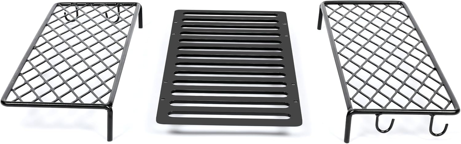 HECASA Universal Outdoor Stove Accessory Compatible with Large Outdoor Wood Stove Cooking Grate Grill For Outside Camping 5-Piece