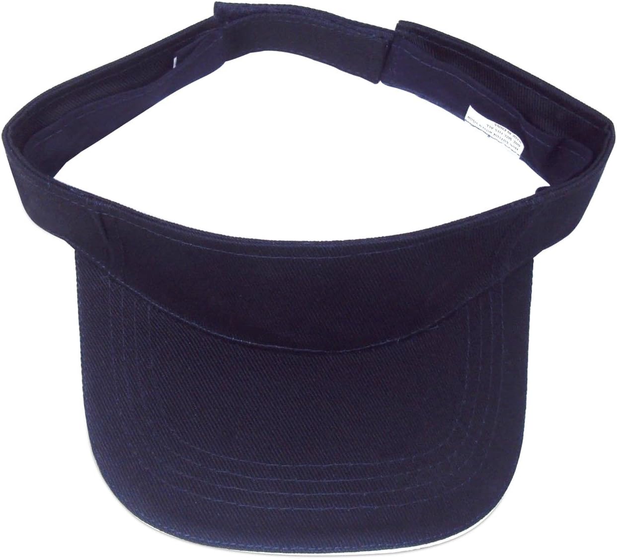 Visor Sandwich Style 100% Woven Cotton, Sturdy Construction for Long Lasting Durability, One Size Fits All Velcro Closure - Navy.