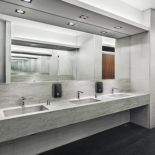 Miniatura 7 de Dispensador de jabón de mano montado en la pared, 40.6 fl oz, 40 onzas, dispensador de jabón líquido negro de acero inoxidable comercial para