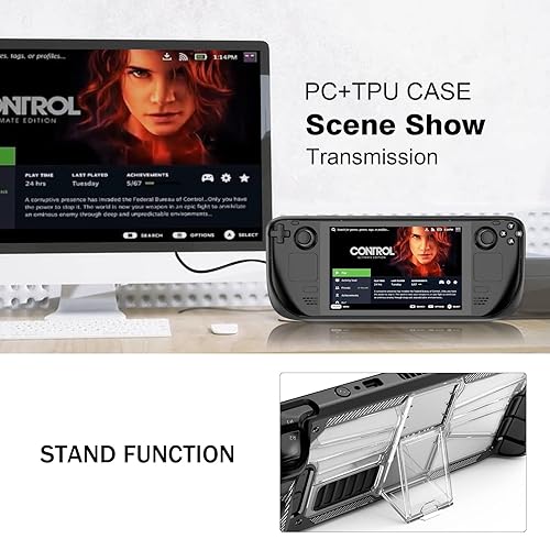 Miniatura 3 de Adjustable Kickstand Protective Case for Steam Deck, Mensican TPU PC Cover Protector with Stand Base, Shock-Absorption, Non-Slip and Anti-Scratch