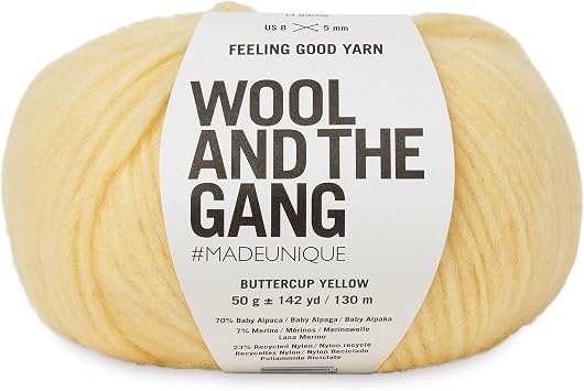 Wool and the Gang Feeling Good Yarn Buttercup Yellow