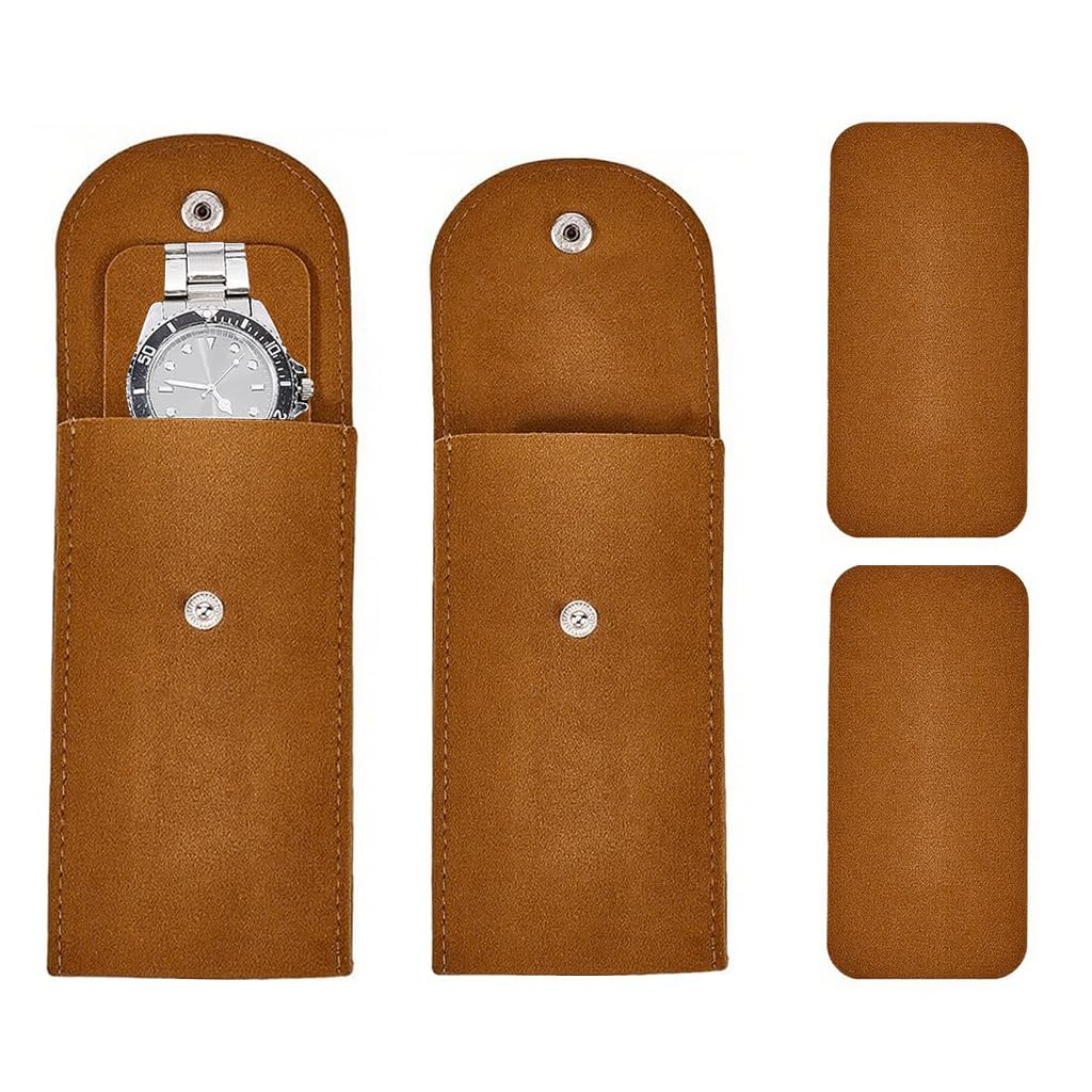 ZORBES® 2PCSTravel Watch Box, Leather Storage Case Wrist Watch