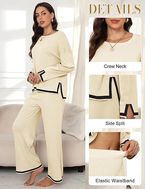 Shownicer Ensemble Tricoté 2 Pièces Femme Chic Et Elegant