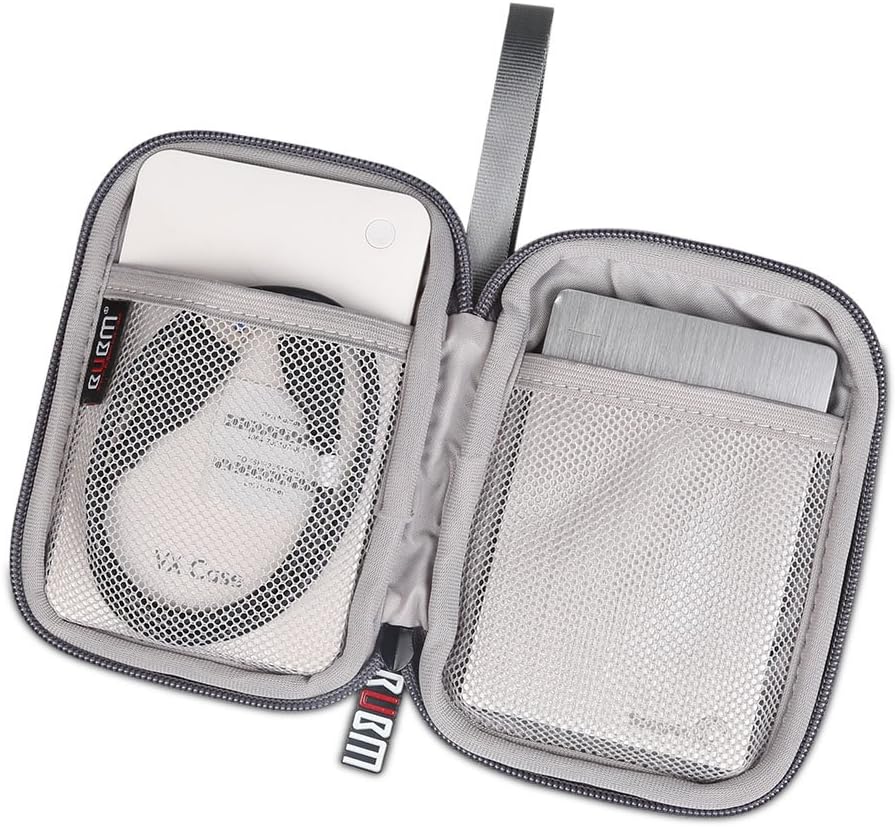 External Hard Drive Case, BUBM Soft Carrying Travel Case for 2.5-Inch Portable External Hard Drive/Portable Hard Drive Protection Box Case/ Electronics Travel Organizer/Cable Bag-Orange