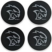 Dodge SRT Hellcat Coaster Set | 4 Round Recycled Tire Coasters | Officially Licensed | Made in USA | Giftable Box