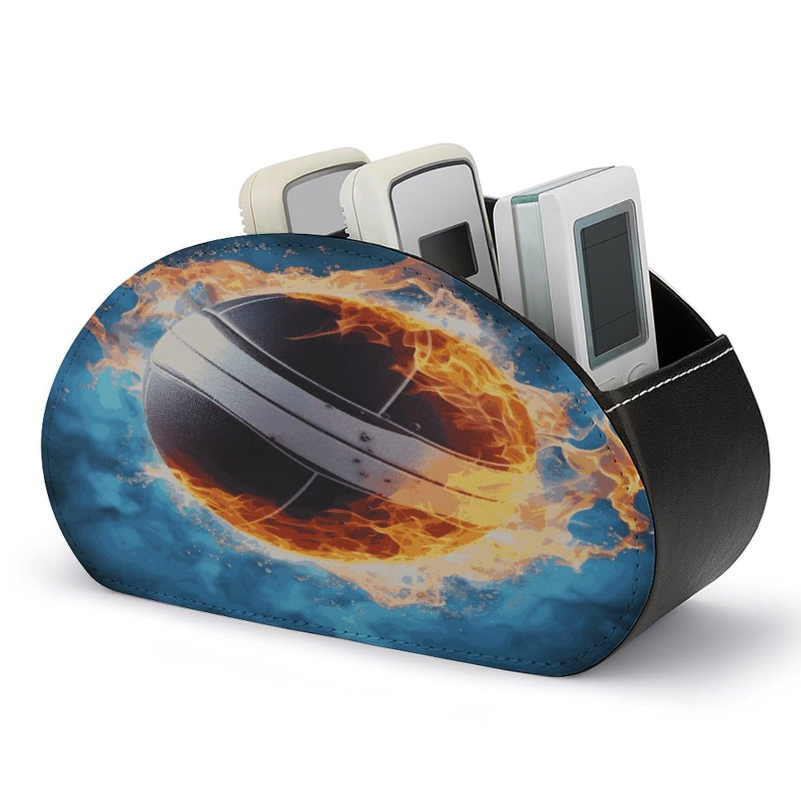 Btcowzrv Style Ice And Fire Volleyball Remote Control Holder With 5 Compartments