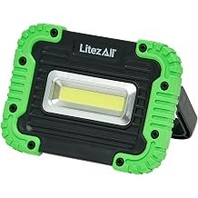 LitezAll 1000 Lumen Compact Kickstand Work Light, Ultra Bright LED Utility Light with Adjustable Stand for Garage, Job Site, Emergency, or DIY Use Battery Operated and Portable