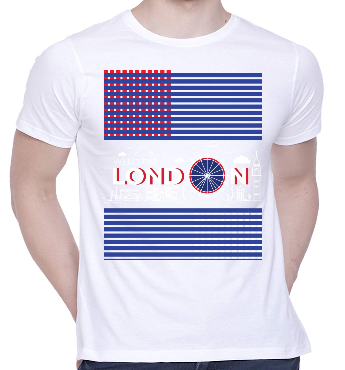 Graphic Printed T-Shirt for Unisex London Tshirt | Casual Half Sleeve Round Neck T-Shirt | 100% Cotton | D00494-33