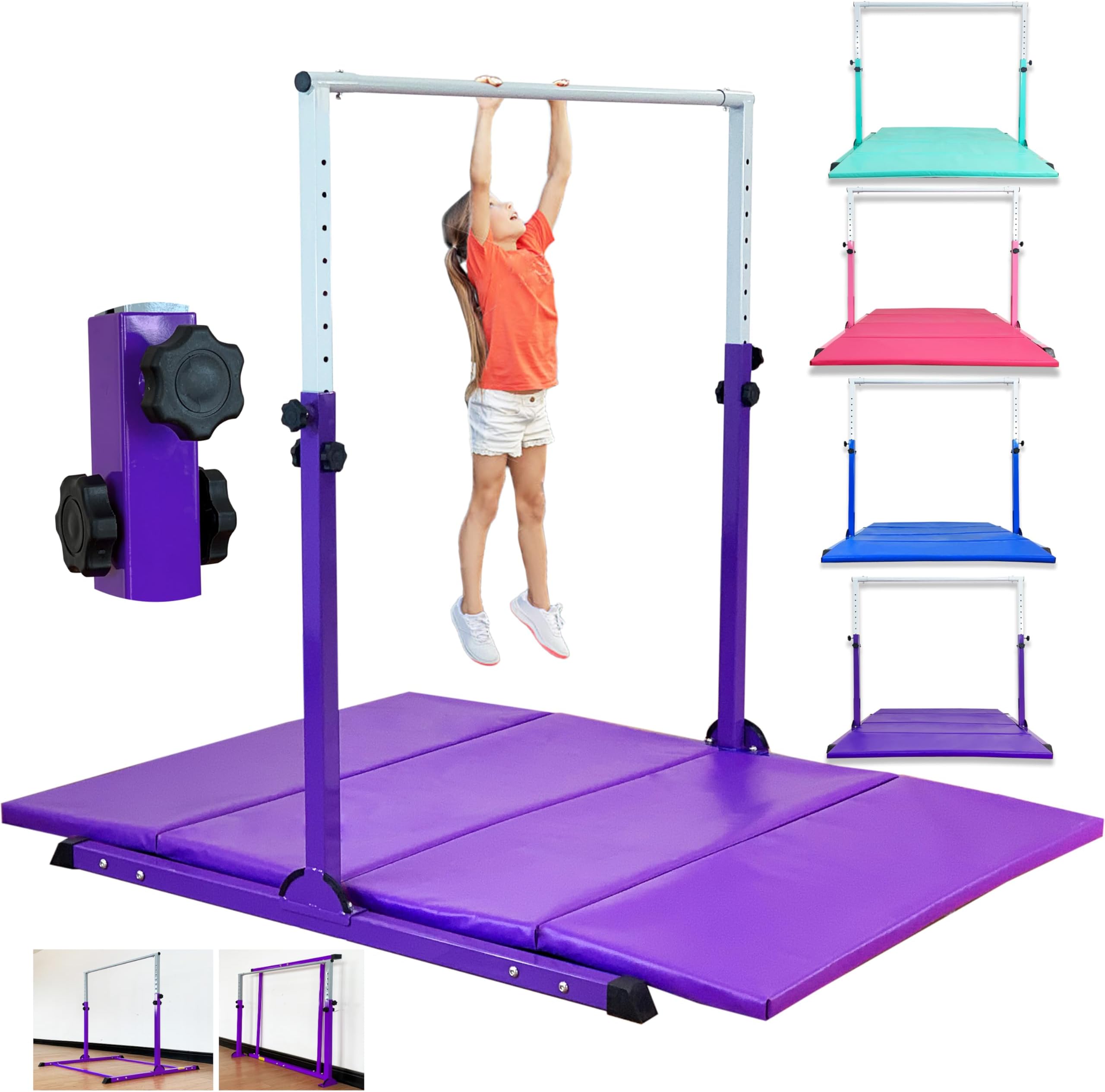 MARFULA4FT/5FT/6FT Gymnastic Bar Set Gymnastics Horizontal Bar Gymnastics Kip Bar for Kids Home Use