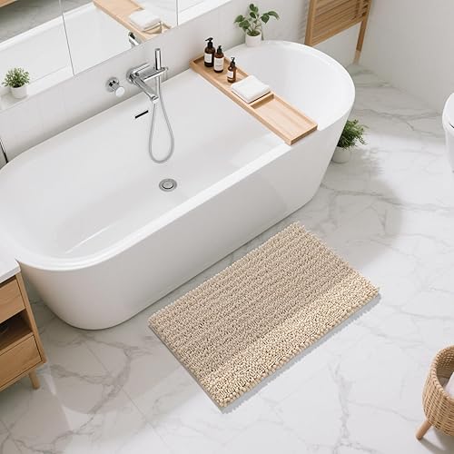 Miniatura 502 de Yimobra - Tapete de baño largo de felpilla, grande de 55.1 x 24 pulgadas, microfibra gruesa, absorbente, extrasuave, antideslizante, peludo, lavable