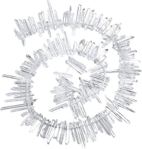 Miniatura 9 de TUMBEELLUWA Puntas de cristal de cuarzo para bisutería Cuentas de cristal de cuarzo con revestimiento de titanio pulidas o en bruto 15 pulgadas