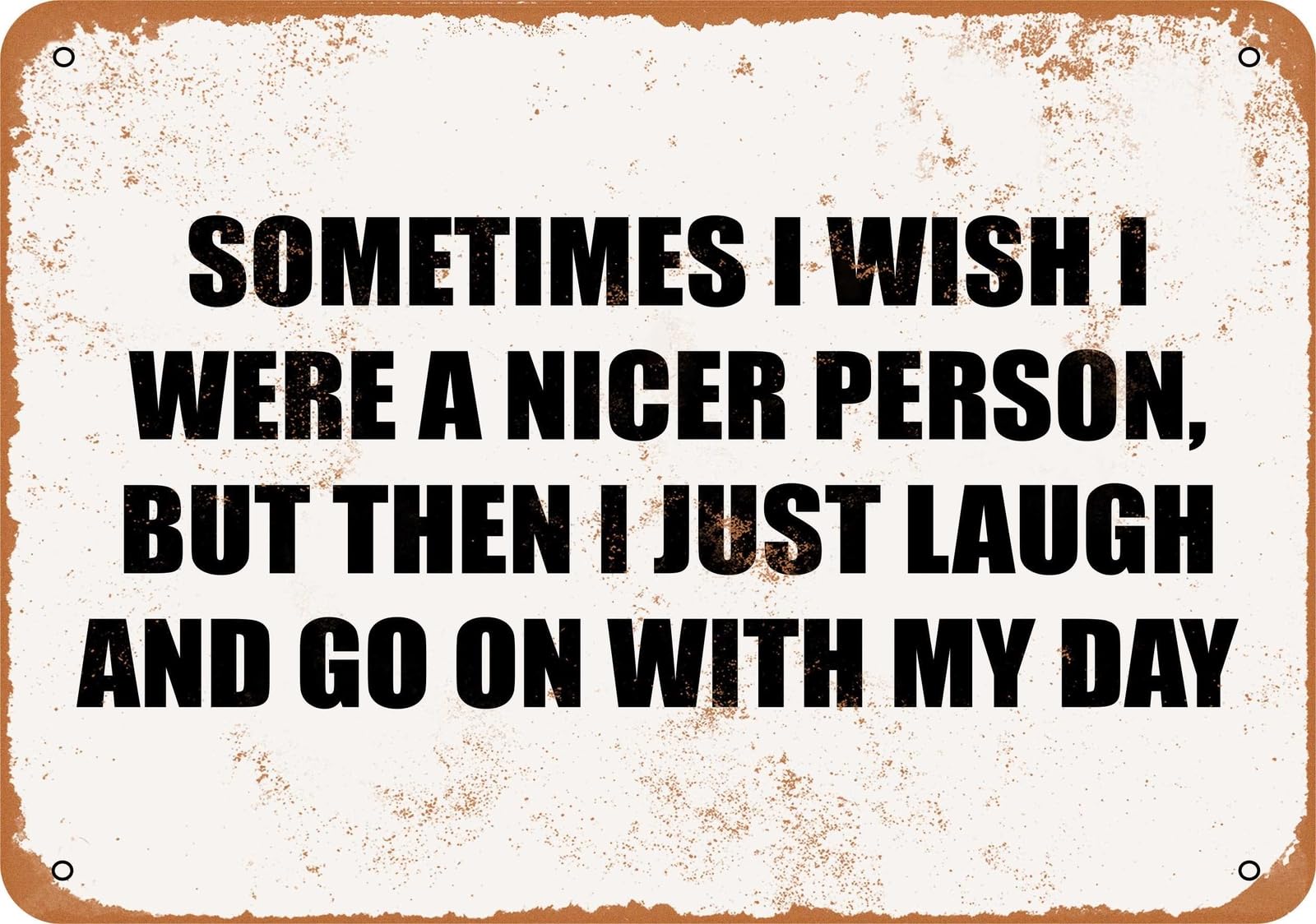 Miaomansenstore Metal Sign - Sometimes I Wish I Were A Nicer Person - Vintage Look Home Decor