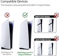 Vista 2 de DOBEWINGDELOU - Placa frontal con tira de luz RGB para PS5 Edición digital DOBEWINGDELOU más de 400 efectos de luz LED, cubierta de consola